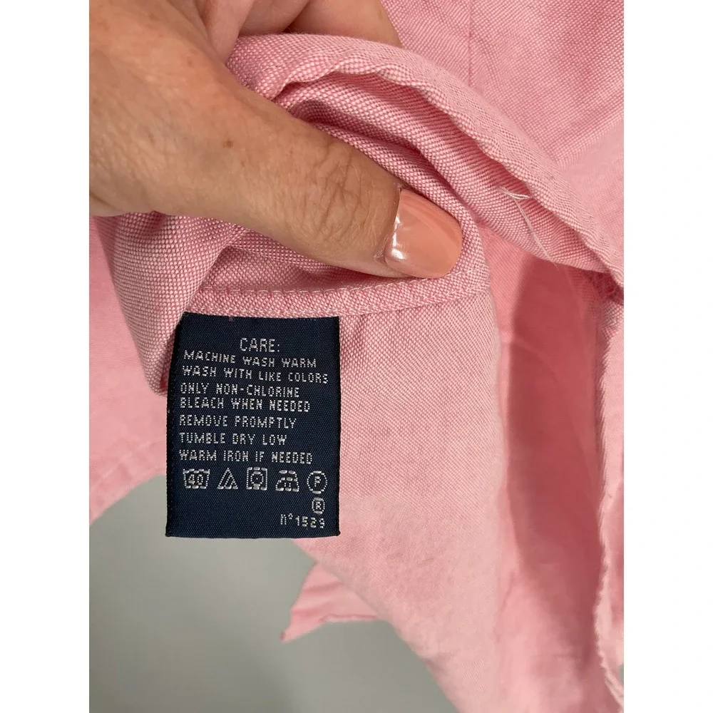 Ralph Lauren Girls Button Down Shirt Pink Slim Fit Oxford 8